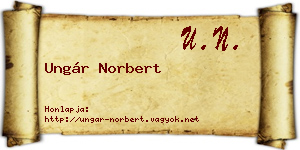 Ungár Norbert névjegykártya